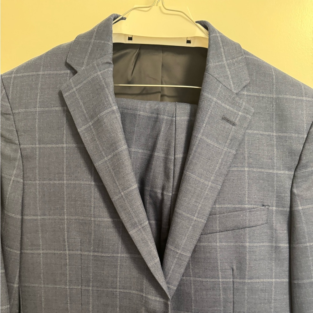Joseph a Banks blue checkered suit.
